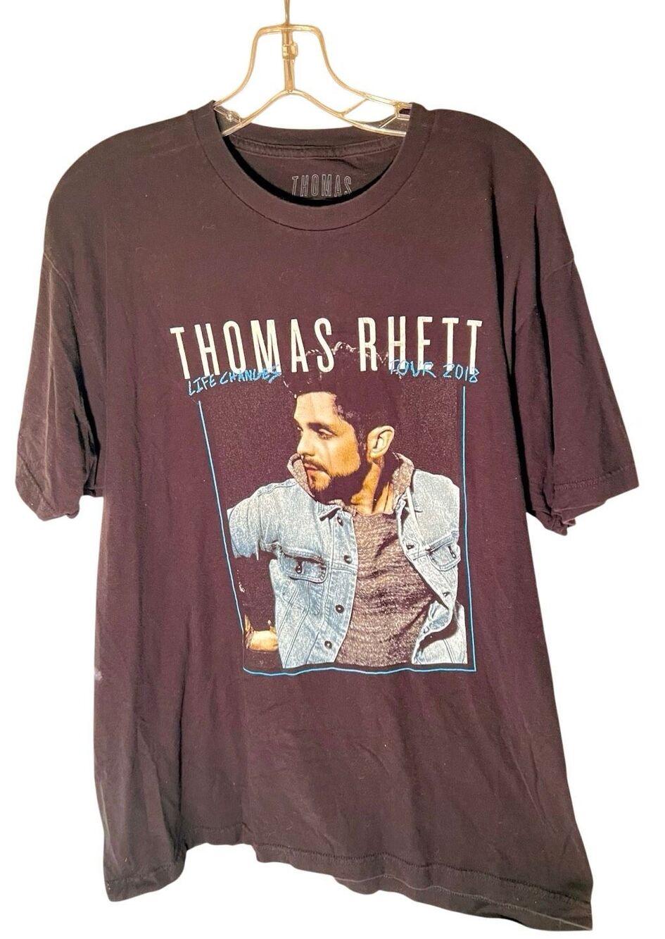 Thomas Rhett Concert Mens Black Life Changes Music Band Tour 2018 Graphic Tee XL